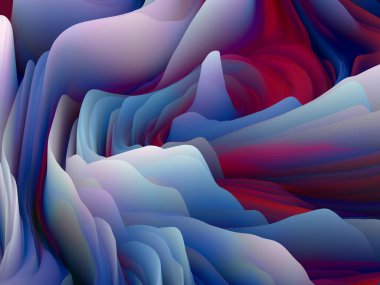 Yüzey bükülmesi. Boyutsal Dalga serisi. Dönen Renk Dokusunun grafiksel bileşimi. Sanat, yaratıcılık ve tasarım konularında 3 boyutlu türbülans oluşturma