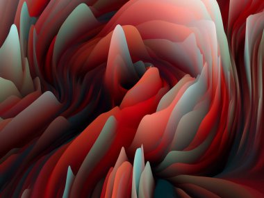 Dokunsal Matematik. Boyutsal Dalga serisi. Girdap Rengi Dokusunun soyut bileşimi. Sanat, yaratıcılık ve tasarım için uygun 3 boyutlu türbülans oluşturma