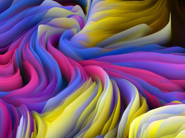 Kaotik Yüzey. Boyutsal Dalga serisi. Girdap Rengi Dokusunun Soyut Düzenlemesi. Sanat, yaratıcılık ve tasarım projeleri için uygun 3 boyutlu türbülans oluşturma