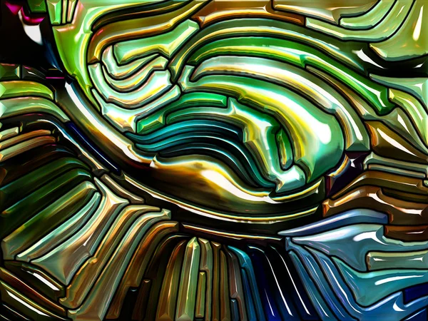 Vloeibaar Patroon Serie Visueel Aantrekkelijke Achtergrond Gemaakt Van Glas Lood — Stockfoto