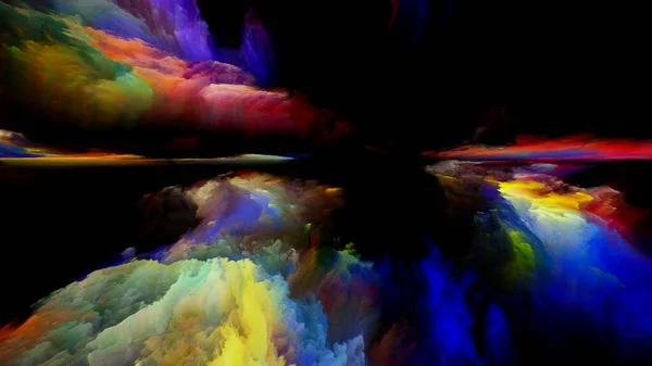 虹の悟り 現実逃避シリーズ 風景画 想像力 創造性 芸術作品のためのシュールな日の出の色とテクスチャの視覚的に楽しい構成 — ストック写真
