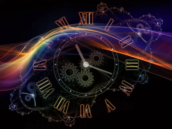 Час Спостерігати Обличчя Часових Рядів Тло Годинникових Циферблатів Абстрактних Елементів — стокове фото