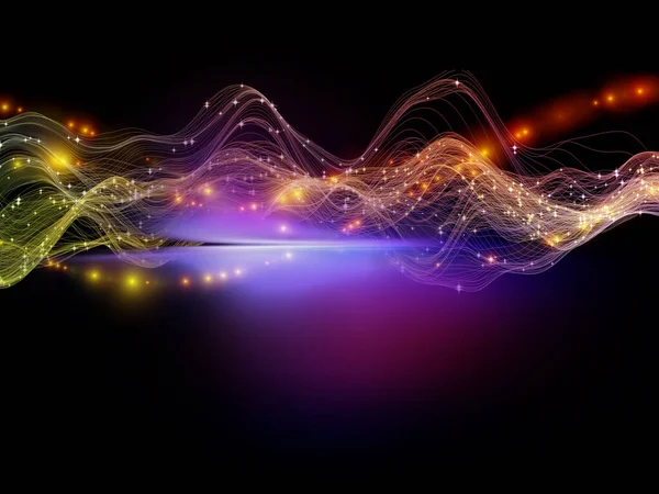 Data Space Virtual Wave Series Composition Horizontal Sine Waves Light — Stock Photo, Image