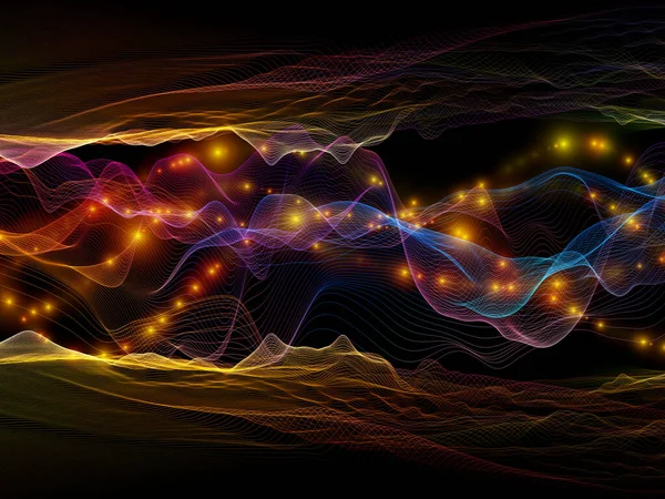 Transfer Space Virtual Wave Series Creative Arrangement Horizontal Sine Waves — Stock Photo, Image