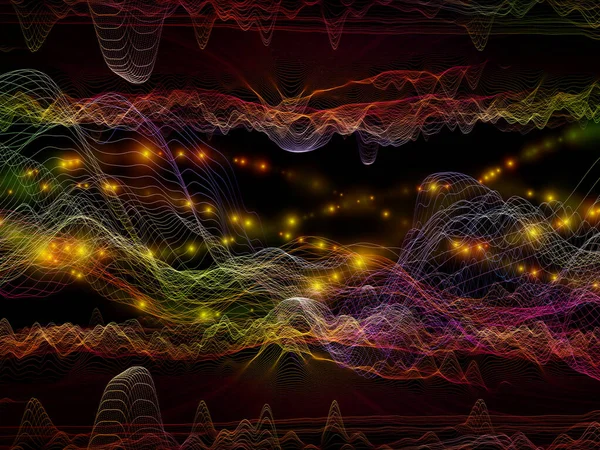 Віртуальний Мікросвіт Серія Віртуальних Хвиль Візуально Привабливий Фон Горизонтальних Синусоїдних — стокове фото