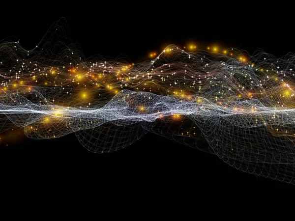 Цифрові Світи Серія Віртуальних Хвиль Абстрактний Дизайн Зроблений Горизонтальних Синусоїдних — стокове фото