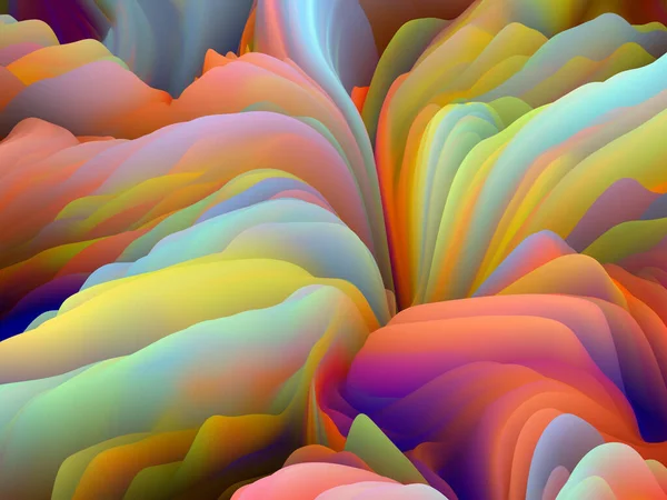 表面のねじれ 次元波シリーズ 渦巻くカラーテクスチャのグラフィック構成 創造性とデザインの対象のためのランダム乱流の3Dレンダリング — ストック写真