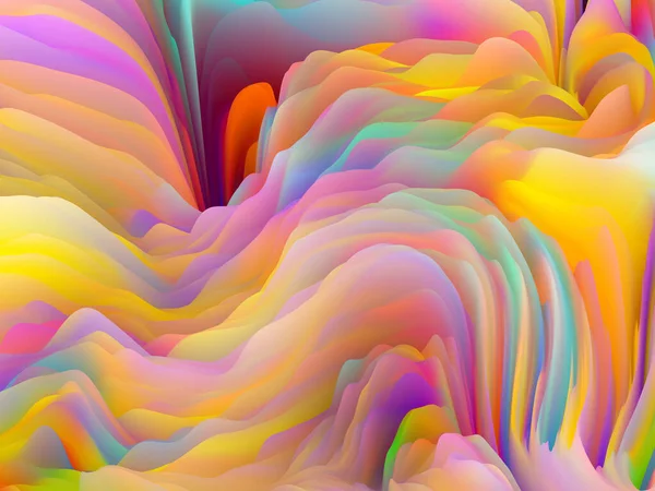 Twisted Paint 维波系列 用旋转的彩色纹理制成的视觉吸引人的背景 适合于艺术 创意和设计布局的随机湍流的三维渲染 — 图库照片