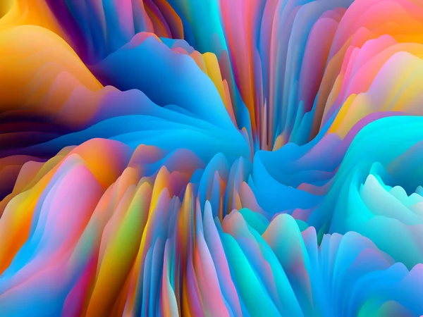 Verdraaide Geometrie Dimensionale Golf Serie Samenstelling Van Wervelende Kleur Textuur — Stockfoto