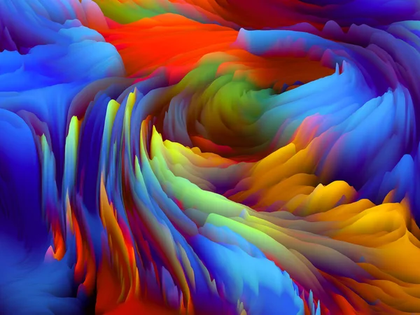 Chaotyczna Powierzchnia Seria Fal Wymiarowych Artystyczna Abstrakcja Wirującego Koloru Tekstury — Zdjęcie stockowe