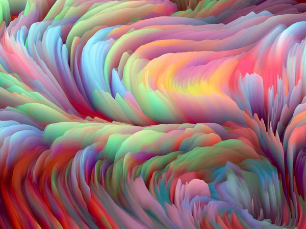 Sines的面料 维波系列 回旋彩色纹理的背拉设计 艺术创作 创作和设计作品随机湍流的三维渲染 — 图库照片