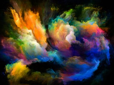 Renk Akımı serisi. Müzik, yaratıcılık, hayal gücü, sanat ve tasarım projelerinde kullanılmak üzere dijital boya akışlarından oluşan arkaplan