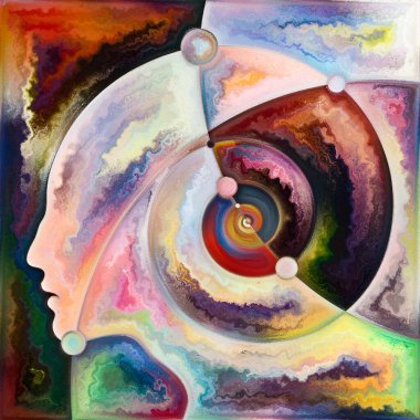 İç Spiral serisi. Zihin, ruh, iç dünya ve bilinç konularındaki insan yüz hatlarının ve geometrik yapıların düzenlenmesi.