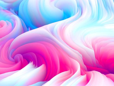 Renk Fırtınası serisi. Sanat ve tasarım konusunda duvar kâğıdı veya arkaplan olarak hizmet verecek canlı sanal köpük girdaplarının 3 boyutlu oluşturulması