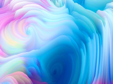 Renk Fırtınası serisi. Sanat ve tasarım konularında duvar kağıdı veya arkaplan görevi görecek üç boyutlu renkli boya dalgaları oluşturma