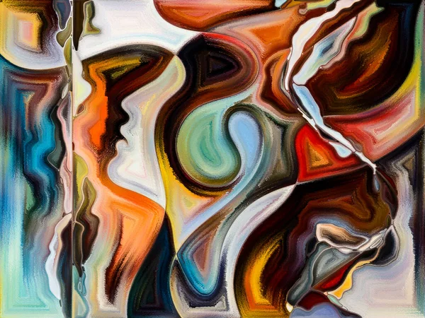 Innere Textur Zusammensetzung Von Menschlichem Gesicht Farben Organischen Strukturen Fließenden — Stockfoto