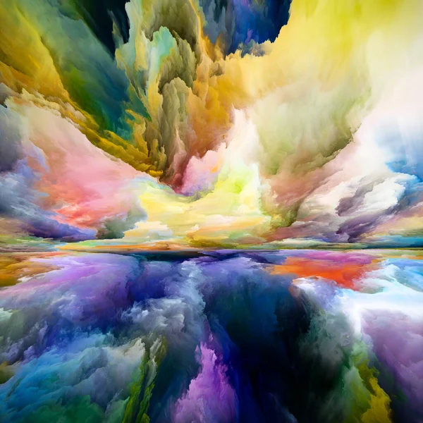 Paysage Paradis Série Color Dreams Fond Abstrait Fait Peinture Textures — Photo