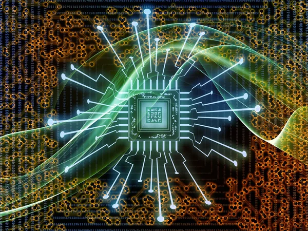 Números Composição Processadores Sobre Ciência Computação Tecnologia Moderna — Fotografia de Stock