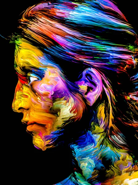Serie Mujer Color Retrato Mediático Natural Una Joven Sobre Tema — Foto de Stock