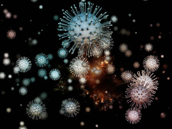 Coronavirus Micro World Série Epidemia Viral Ilustração Partículas Coronavirus Elementos — Fotografia de Stock