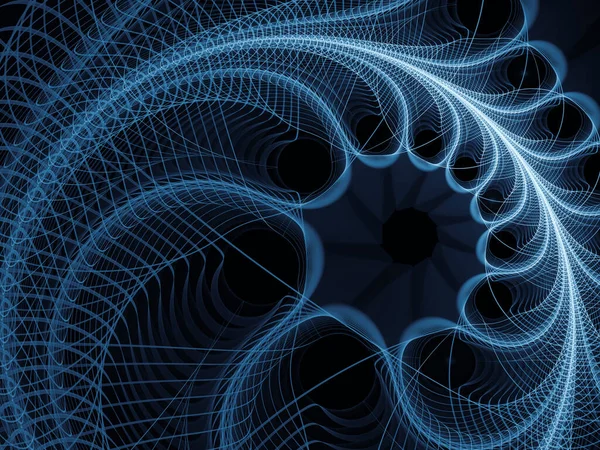 Visualizing Mathematics Series Blue Lines Fractal Universe Intricate Render Virtual — Stock Photo, Image