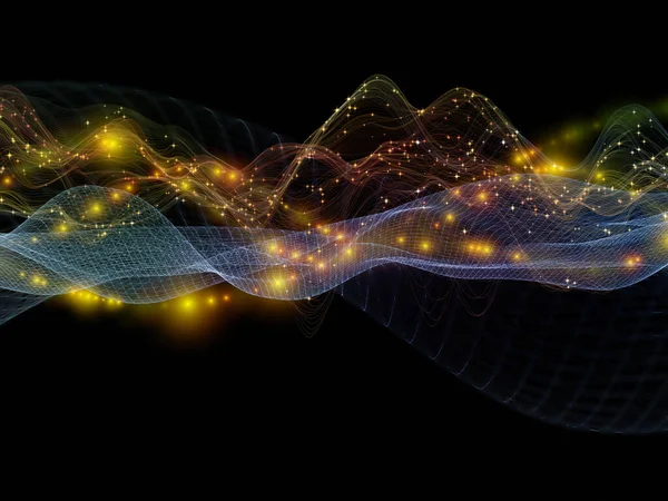 Космическая Геометрия Серия Virtual Wave Фоновое Проектирование Горизонтальных Синусовых Волн — стоковое фото