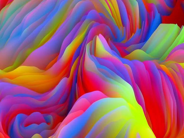 ランダムの幾何学 次元波シリーズ 渦巻く色のテクスチャの創造的な配置 アート 創造性 デザインに関連するランダム乱流の3Dレンダリング — ストック写真
