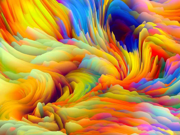 Superficie Torcida Serie Dimensional Wave Imagen Swirling Color Texture Representación — Foto de Stock