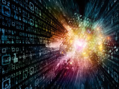 Matematik, bilim ve eğitim konularında uzayda sayıların ve ışıkların 3B çizimi