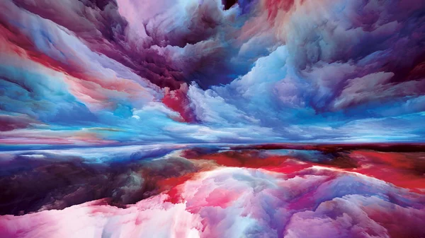 スペクトル雲 現実逃避シリーズ 風景画 想像力 創造性 芸術に関連するプロジェクトに適したシュールな日の出の色とテクスチャのグラフィック構成 — ストック写真