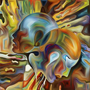 Organik Formlar serisinin renkleri. Yaşam, drama, şiir ve sanat konularındaki soyut öğeler, sanat dokuları ve renklerin kolajı