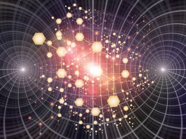 Moleküler yapıların etkileşimi ve modern bilim ve teknoloji konularındaki soyut arka plan