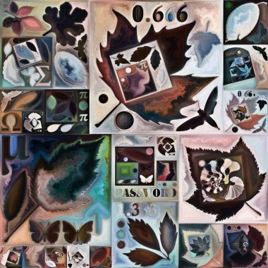 Tao Geometri. Gizli şifre serisi. İç hayat, drama, şiir ve algı konuları için insan siluetlerinin, sanat dokularının ve renklerinin kompozisyonu