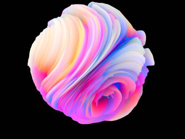 Boyutluluk ve renk parlaklığını vurgulamak için 3B dizin renk büküm ve sunumu 3B