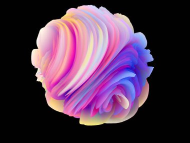 Boyutluluk ve renk parlaklığını vurgulamak için 3B dizin renk büküm ve sunumu 3B