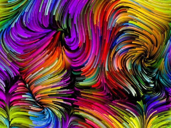 Paint Motion Series Saturated Curving Color Strands Subject Art Creativity — Stock Photo, Image