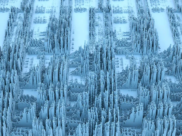 Displacement Worlds. 3D rendering of pixel noise displacement pattern on the subject of education, three dimensional technology, mathematic and virtual 3D rendering.