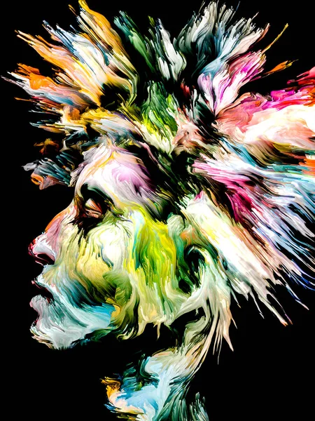 Serie Mujer Color Retrato Pintura Digital Abstracta Mujer Joven Sobre —  Fotos de Stock