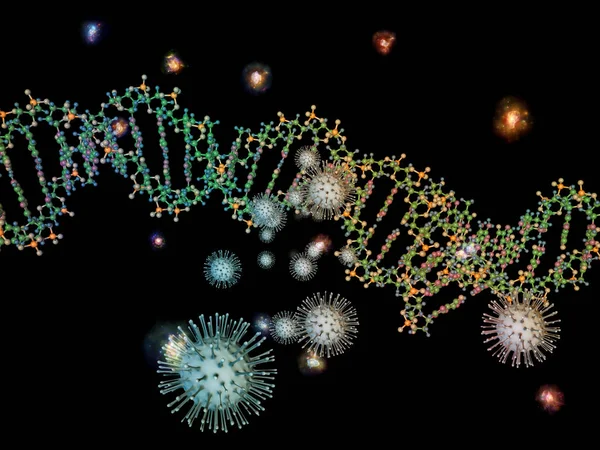 Matematyka Koronawirusów Seria Wirusowej Epidemii Ilustracja Cząsteczek Koronawirusu Mikroelementów Kosmicznych — Zdjęcie stockowe