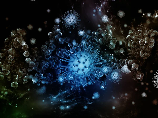 Coronavirus Universe Série Épidémies Virales Illustration Particules Coronavirus Éléments Microspatiaux — Photo