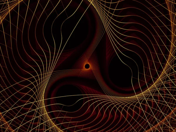 Visualizing Mathematics Series Golden Lines Fractal Universe Intricate Render Virtual — Stock Photo, Image