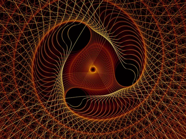 Visualizing Mathematics Series Golden Lines Fractal Universe Intricate Render Virtual — Stock Photo, Image