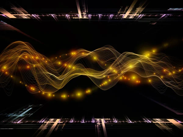Віртуальна Реальність Серія Віртуальних Хвиль Склад Горизонтальних Синусоїдних Хвиль Світлових — стокове фото