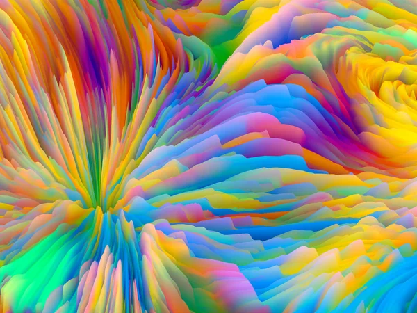 表面のねじれ 次元波シリーズ 渦巻き色のテクスチャで作られた抽象的な背景 アート 創造性 デザインをテーマにしたランダムな乱流の3Dレンダリング — ストック写真