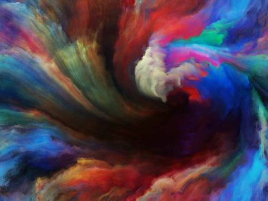 Soyut Renk serisi. Sanat, yaratıcılık ve hayal gücü konularında tuval üzerinde hareketli renkli resmin düzenlenmesi