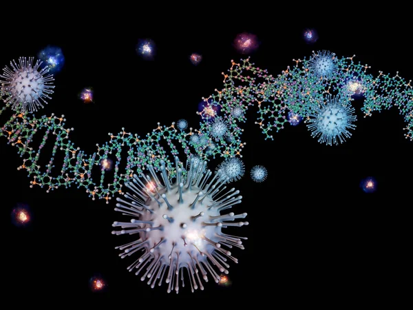 Coronavirus Mathe Virale Epidemieserie Illustration Von Coronavirus Partikeln Und Mikroweltelementen — Stockfoto