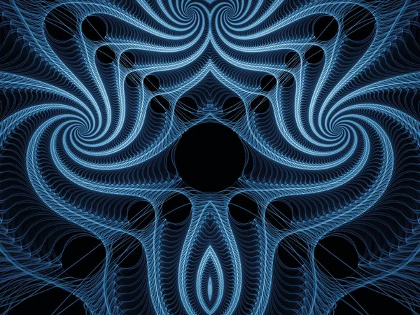 Visualiserende Wiskunde Serie Blauwe Lijnen Van Fractal Universe Ingewikkelde Weergave — Stockfoto