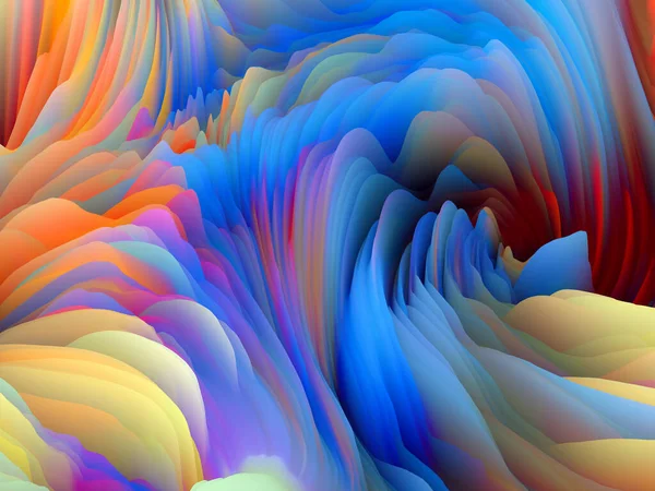 カラーストームシリーズ 3D抽象飽和発泡体のレンダリングは アートとデザインの主題に壁紙や背景として機能します — ストック写真