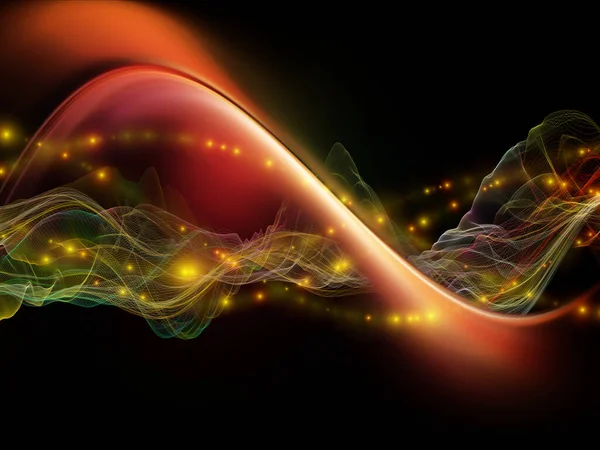 Космическая Геометрия Серия Virtual Wave Абстрактное Расположение Синусоидальных Волн Световых — стоковое фото