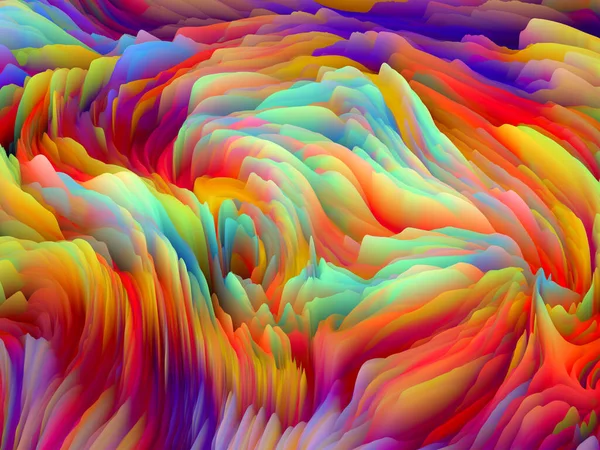 Chaotyczna Powierzchnia Seria Fal Wymiarowych Artystyczna Abstrakcja Wirującego Koloru Tekstury — Zdjęcie stockowe